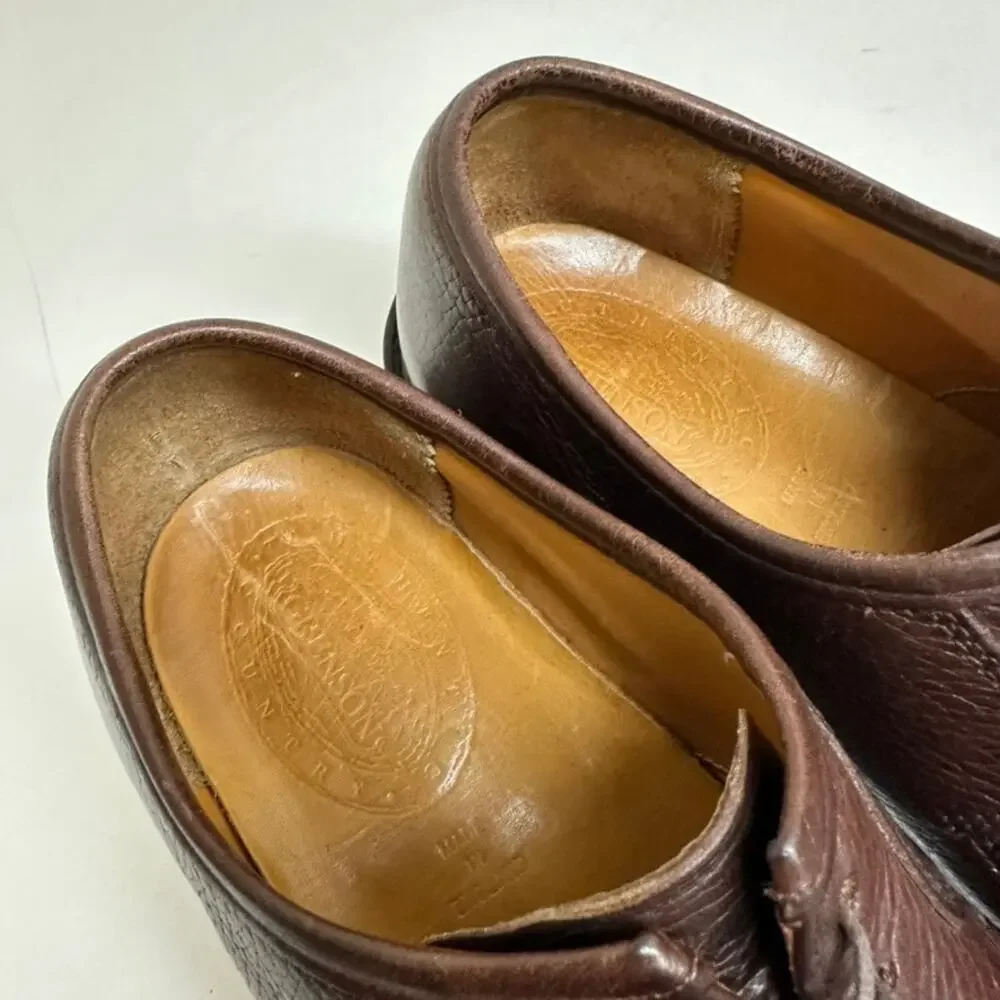FULLY RESOLED Grenson Brown Scotch Grain Blucher Made in England 8.5 UK / 9.5 US